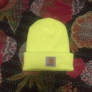 neon yellow carhartt beanie